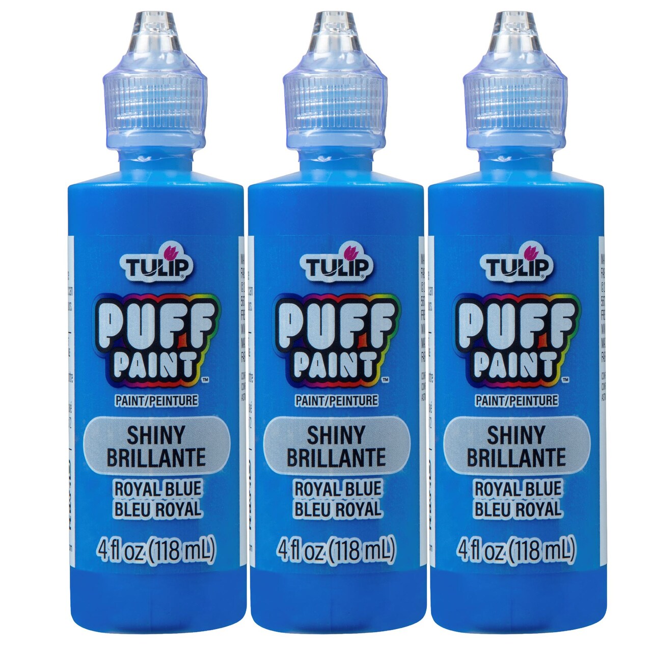 Tulip Puff Paint Slick Royal Blue, Multi-Surface Craft Paint, 4 fl. oz. 3 Pack